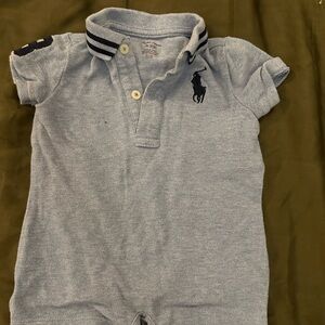 3 month baby boy Ralph Lauren short onesie.